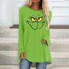 Модная женская повседневная футболка больших размеров с длинными рукавами и круглым вырезом с принтом