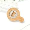 1PC Wooden Bottle Opener Magnetic Manual Cartoon Pattern Hanging Hole Refrigerator Magnet Beer Opener Kitchen Gadets