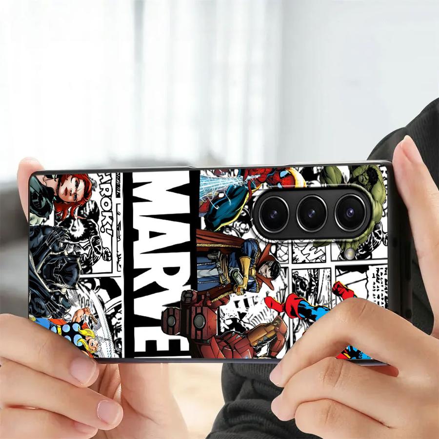 Чехол для Samsung Galaxy ZFold6 ZFold4 ZFold3 ZFold5 ZFold7 Z Fold 7 6 5 4 3 Задняя крышка телефона Marvel Мультфильм Железный Человек Халк