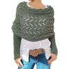 Cable Sweater Shawl Wrap Solid Color Knitted Cable Wrap Creative Gift Knit Scarf Sweater  for Women