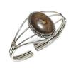 Natural Boulder Opal Gemstone 925 Sterling Silver Cuff Bangle Adjustable ETC-13919