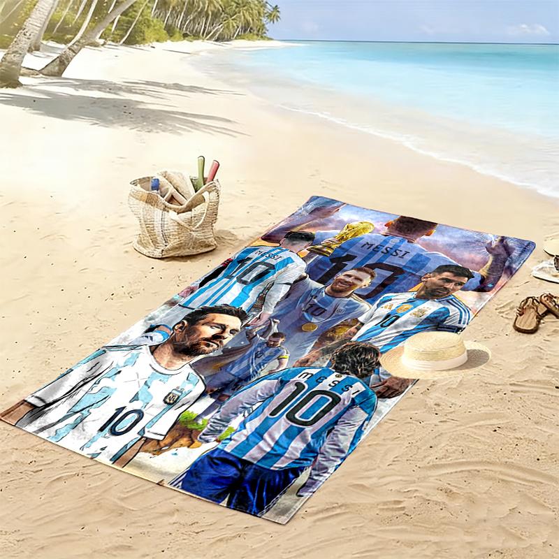 Football Star Messi Beach Towel, Durable and Easy to Clean, Soft and Vibrant Beach Towel Perfect for Travel