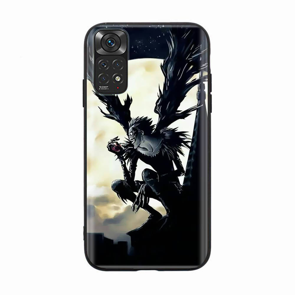 Черный чехол для Samsung Note 20 Lite S24 Ultra S23 A03 A05 A06 A11 A71 A15 A16 A13 A24 A25 A33 A52 A53 A50 M55 M35 Plus D-60 Тетрадь смерти Рюк