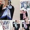 Summer Floral Silk Satin Scarf Long Narrow Thin Tied Hairband Neckerchief Bag Decoration Vacation Headscarf