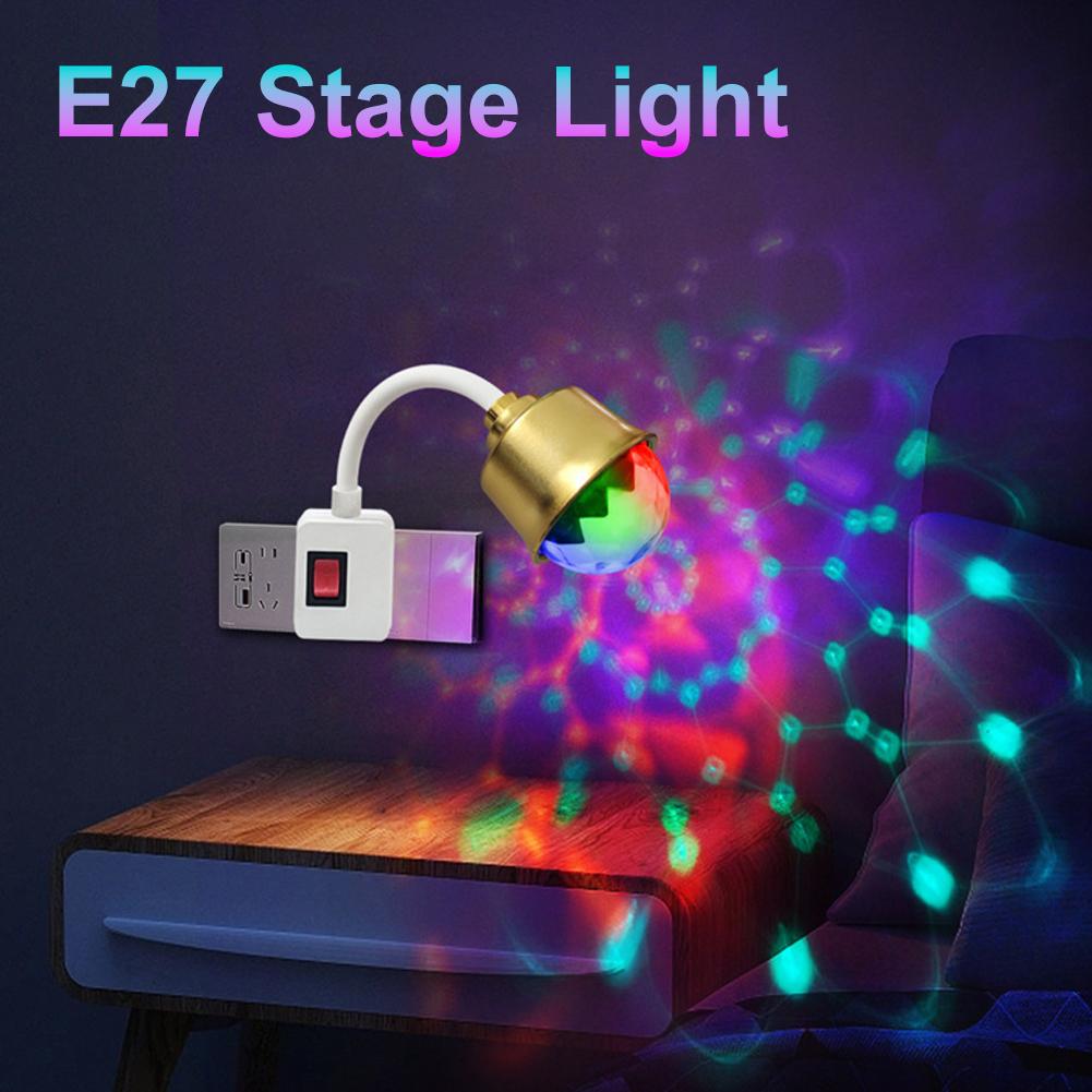 Сценический светильник, красочный маленький волшебный шар, вращающийся светодиодный сценический светильник, лампа для DJ, дискотека, окружающее освещение