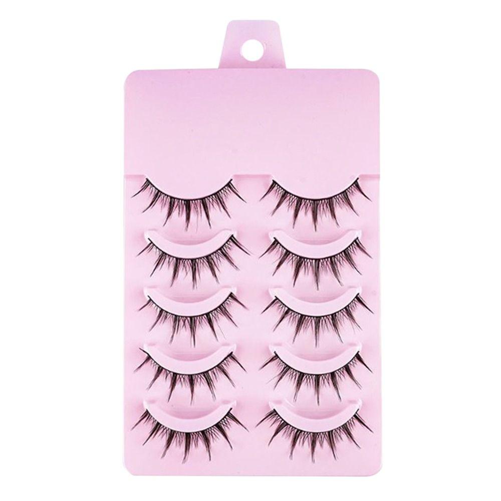 5 пар натуральных ресниц «рыбий хвост» в стиле манга, черные ресницы в стиле аниме, высококачественные накладные ресницы