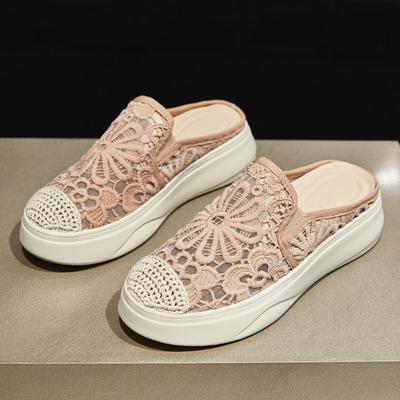 Тапочки-полутапочки женские верхняя одежда с высокой подошвой и плоской подошвой тапочки без застежек удобные мягкие высококачественные носите целый день без усталости