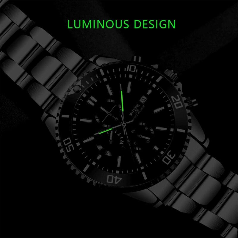 Fashion Mens Sports Watches Man Luxury Luminous Clock Men Business Waterproof Calendar Date Stainless Steel Quartz Wrist Watch