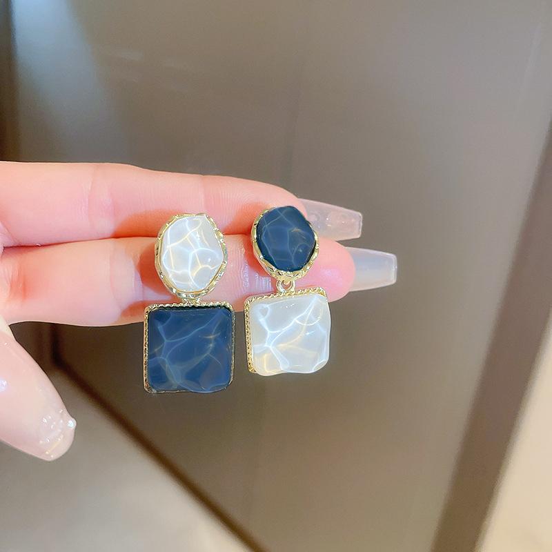 New Blue Color Geometric Earrings for Women Bohemian Flower Butterfly Pendants Female Dangle Earrings 2024 Aretes De Mujer