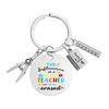 Teacher Key Chain Thank You Teacher Text Popular Pendant Key Chain Teachers'Day Pendant Gifts For Teachers