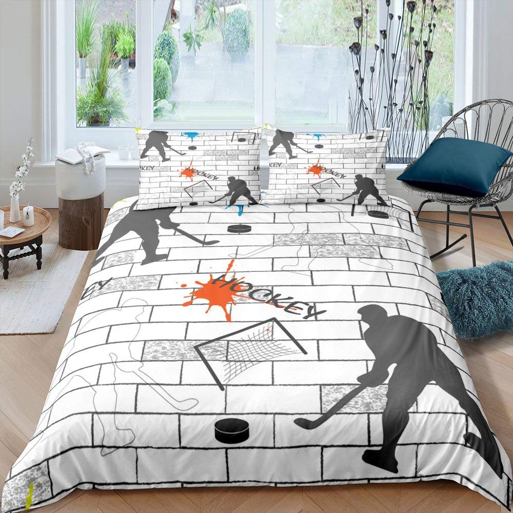 Комплект постельного белья с хоккейной шашкой для мальчиков, комплект постельного белья с изображением спортивных игр для детей, молодежи, взрослых, мужчин, зимний пододеяльник
