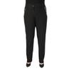 Women's Large Size Pants Ay8823 Elastic Waist Button Closure Sports Striped Pearl Detail Pocket Soft Flexible Black
