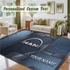 Crystal Velvet Square Rug Custom NameMAN Truck Pattern Non Slip Home Floor Decor Rug