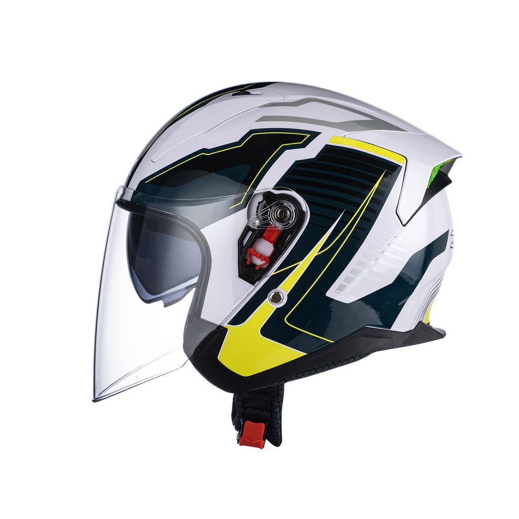 Motorcycle Helmet Half Helmet Male And Female Dual Lenses Bluetooth Half Helmet Covered Motorcycle Three-quarters Helmet