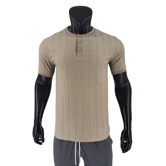 Летняя мужская футболка свободного кроя в американском стиле с коротким рукавом, застегивающаяся на пуговицы, с круглым вырезом, однотонная повседневная футболка