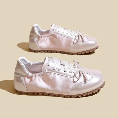 Балетки с бантом Женские Весна-Лето Новые На плоской подошве Мягкая подошва Универсальные Розовые Повседневные Маленькие Белые Туфли Дышащие