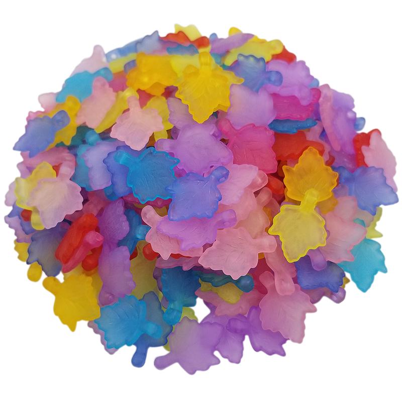 Простая мода для детей Кленовые листья Прозрачные многоцветные свободные бусины Мода для изготовления ювелирных изделий Аксессуары Ожерелье Браслет Изысканные ювелирные изделия