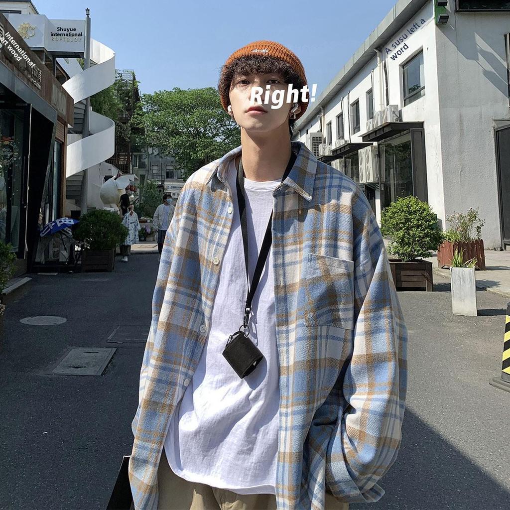 Мужская зеленая шерстяная клетчатая рубашка с длинным рукавом в стиле яппи – повседневная куртка на осень/зиму