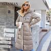 Gasman 2021 Women's Jacket Long Elegant Fashion Winter Coat for Women Brand Zipper Pocket Warm Parka with Belt Down Jackets 8189