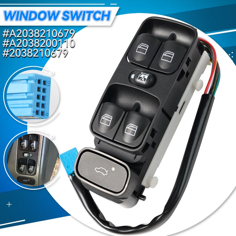 Power Control Window Switch Lifter Button For Mercedes C CLASS W203 C180 C200 C220 A2038200110 2038210679 A2038210679 2038200110