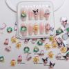 50Pcs  Mini Resin Cartoon Christmas Kitten Puppy Christmas Tree Ornaments Jewelry Making Manicure Hairwear Accessories