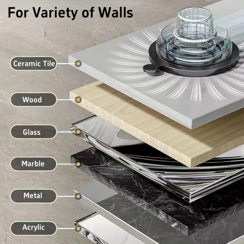 Aluminium Alloy Folding Drying Rack 8-hole Suction Cup Clothes Storage Shelf Outdoor Travel Clothes Hanger No Need To Install