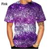 Fashion 3d Printed Sequin Pattern T-shirt Men's And Women's Summer Casual Short Sleeve Glitter Color