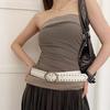 Adjustable Y2K Wide Belt Punk PU Leather Waistbands Skirt Accessories Rivet Waist Belt  Waist Seal