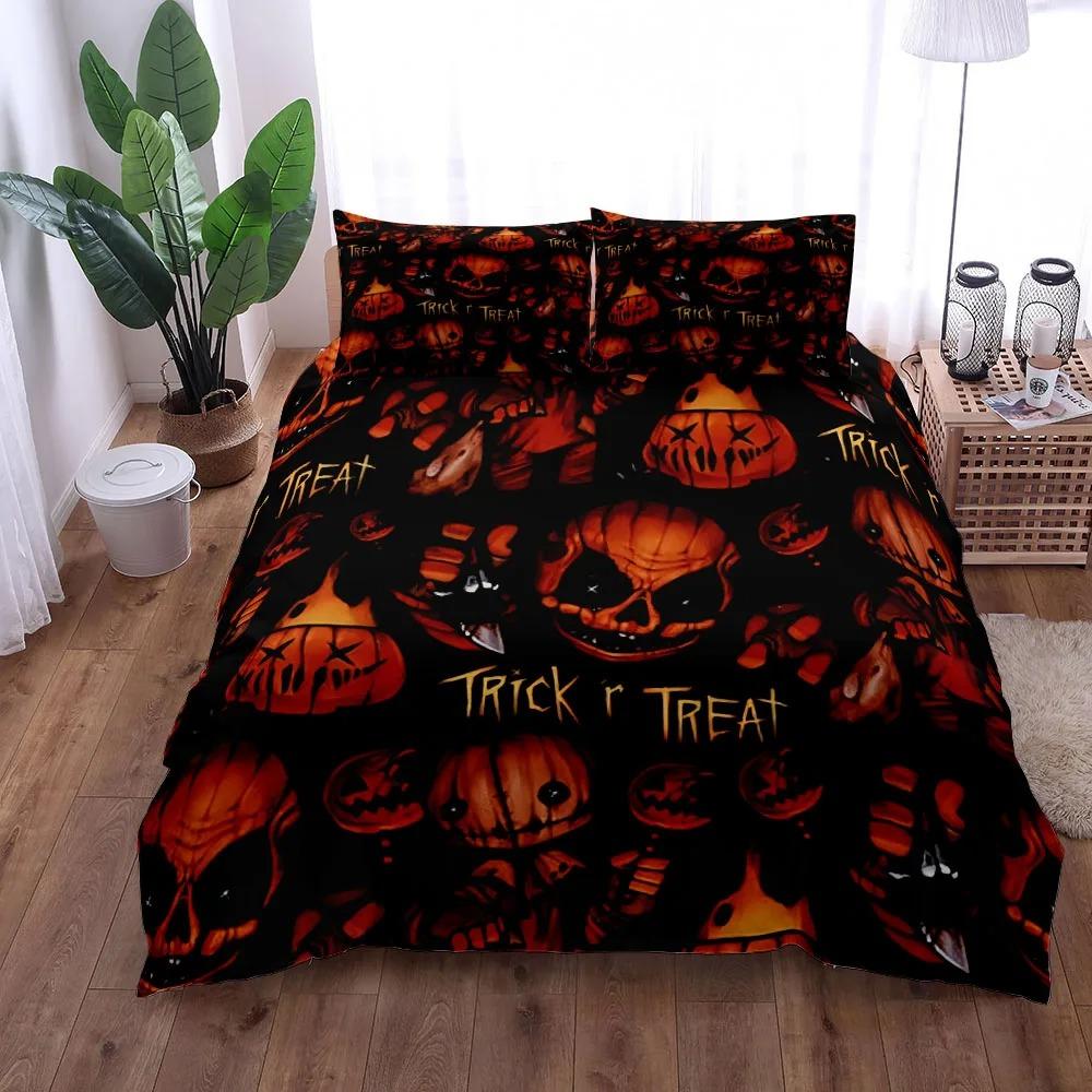 Halloween Pumpkin Horror Duvet Cover Collection Eu Single Double King Us Twin Full Queen Size With Bed Linen Collection