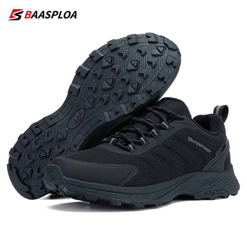 BAASPLOA Man Hiking Shoes Wear-Resistant Sneakers Non-slip Men Outdoor Sneaker Waterproof Light Male Walking Shoes Comforty 2022