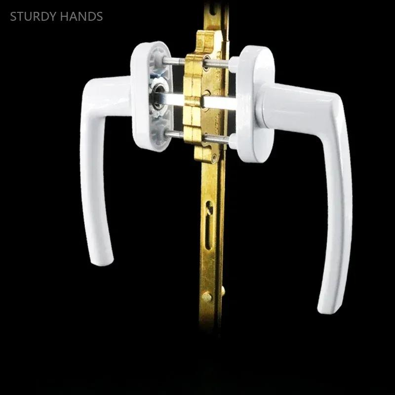1 Set of Zinc Alloy Plastic Steel Door Split Handle Lock Balcony Bathroom Sliding Door Double-sided Transmission Handle