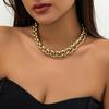 Twist Chain Hip Hop Aluminum Chain Accessory Necklace, Punk Thick Chain Necklace Exaggerated Woman