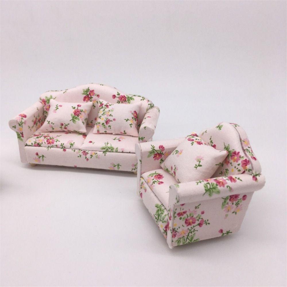 Cute 1:12 Dolls Sofa Pillows Set 8*6.5*7.5cm Miniature Doll House Accessories  Children Toys Gift