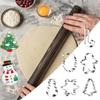 Christmas Cookie Mould Stainless Steel Cookie Stamp Press 6 Pieces Cookie Cutters Kit Christmas Cookie Cutters Embossing Cookie