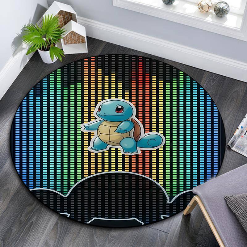 Pokémon pattern round rug,Carpet Rug for Living Room Bedroom Playroom ,Non-slip Floor Mat,Holiday Gifts and Birthday Gifts.