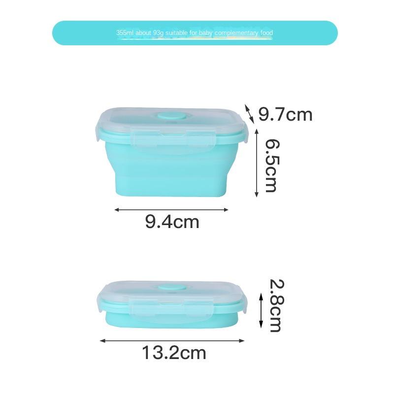 Creative Edible Silicon Lunch Box Retractable Folding Fresh-Keeping Box with Lid Plate Portable Lunch Bento Box