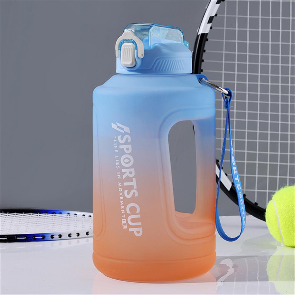 Спортивная бутылка для воды Напоминание Силиконовая бутылка для воды Sith Straw Товары для фитнеса Большие бутылки 1500 мл / 2300 мл / 3800 мл Спорт
