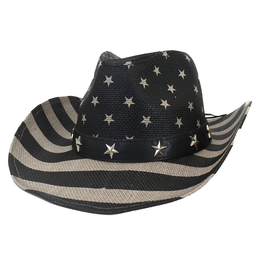Мужская винтажная ковбойская шляпа с американским флагом США в стиле вестерн Shape-It