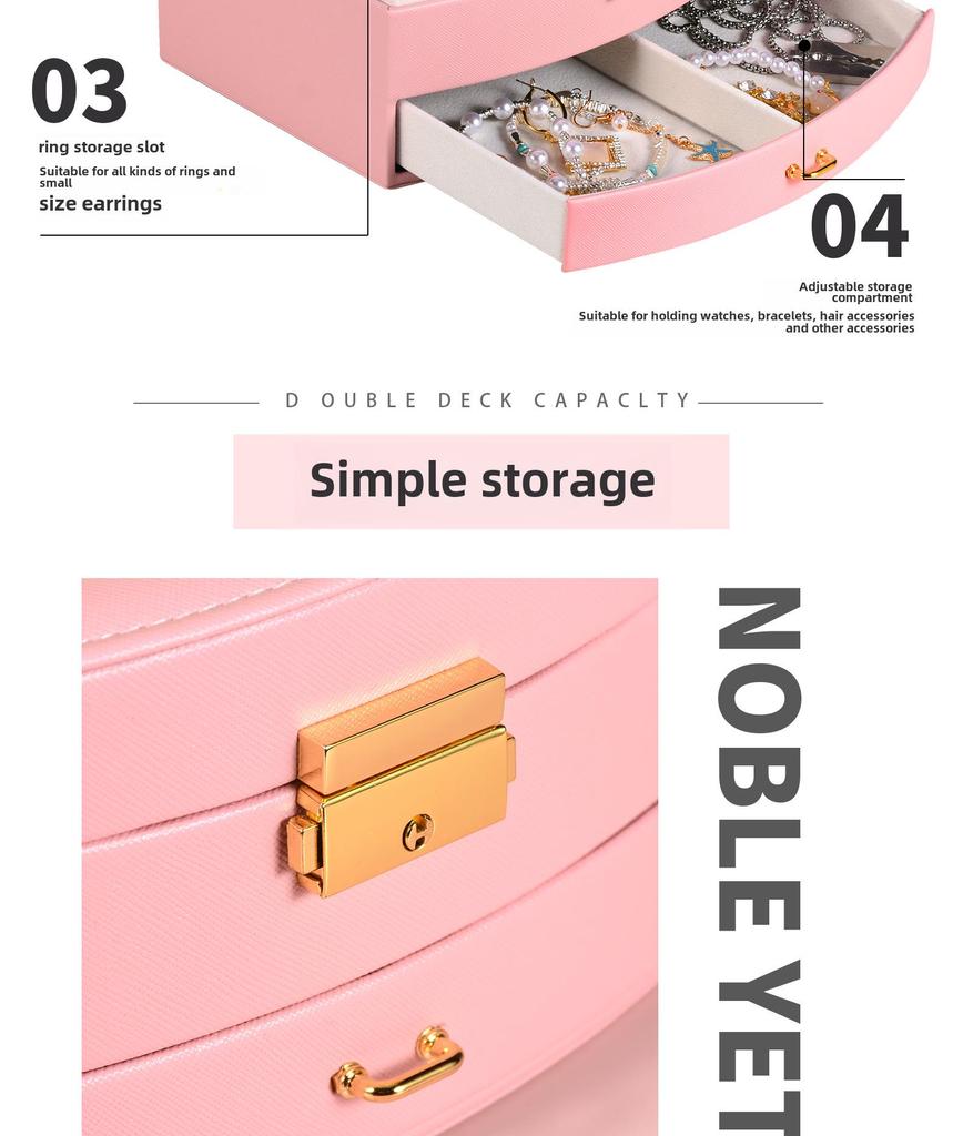 Запираемая многослойная шкатулка для сережек – ящик для хранения детских вещей Princess