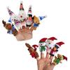 5PCS Christmas Finger Puppets Toys for Kids Elk Santa Claus Snowman Penguin Character Party Favors Finger Hands Party Toys