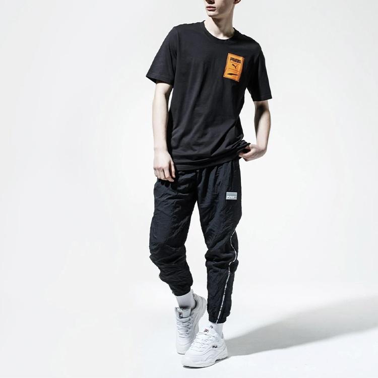 PUMA Printed Logo Short Sleeve TEE Black Men's 598939-01