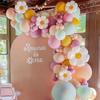 130Pcs Daisy Balloon Garland Arch Kit Macaron Pastel Pink and Yellow Boho Groovy Party for Baby Shower Wedding Birthday Sunflower Decor