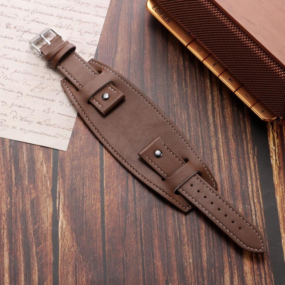 20mm 22mm 24mm Watchband PU Leather Men Bracelets Pallet Leather Watch Strap  Watch Accessories