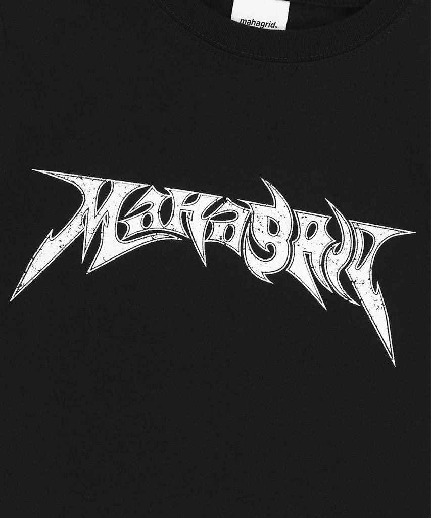 MAHAGRID Черная укороченная футболка с логотипом-пламенем(Mg2Emft581A)