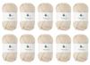 Пряжа Knitworm Меланж, 10 мотков, Экстра толстая, 30 г (45м), 60% Шерсть, 40% Акрил (бежевый)