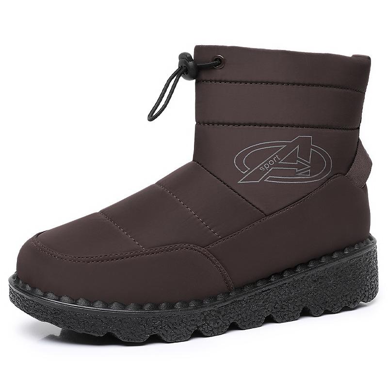 Женские хлопковые туфли полиуретановые сапоги высокие утепленные снегоступы теплые и удобные хлопковые сапоги с напуском утолщенные сапоги женщины