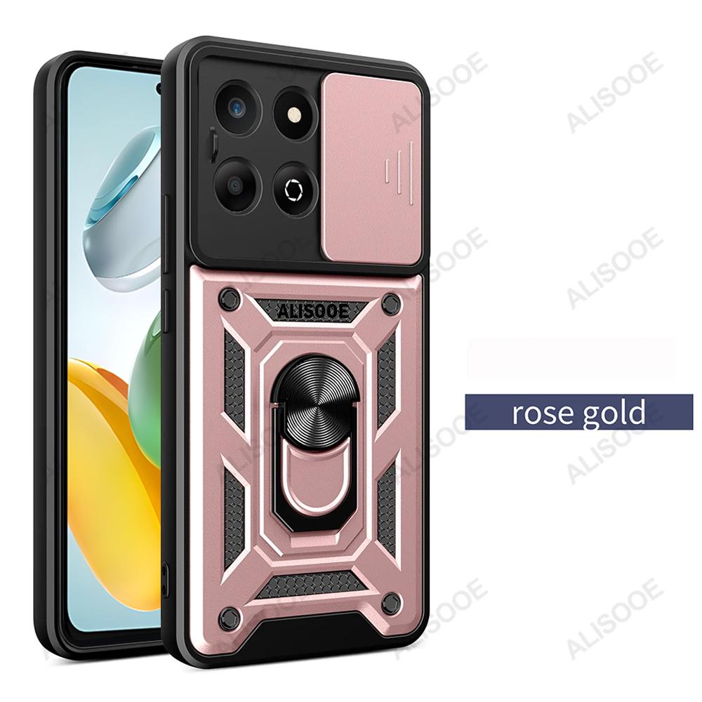 Funda for Honor 200 Smart Case Slide Camera Lens Ring Stand Holder Shockproof Phone Cover for Honor 200 Smart 5G Capa