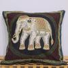 Ethnic Style Elephant Sofa Pillow, Cat Embroidered Cushion Cover, Pillowcase Cover (Without Pillow Core)