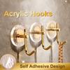 1PCS Adhesive Wall Hooks Acrylic Shower Hooks For Hanging Self-adhesive Hooks Towel Holder Bathroom Accessories YSL