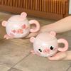 Милая мультяшная керамическая кружка с поросенком, девчачья кружка, кружка с крышкой и ложкой для офиса, кофейная кружка, подарок на день рождения